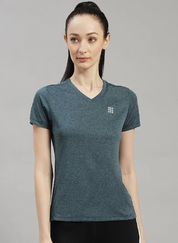 Women Green Solid Top Athletic Women's High - 