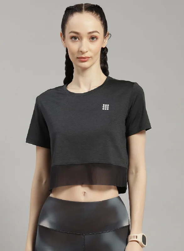 Women Grey Solid Top Monochromatic Office Style