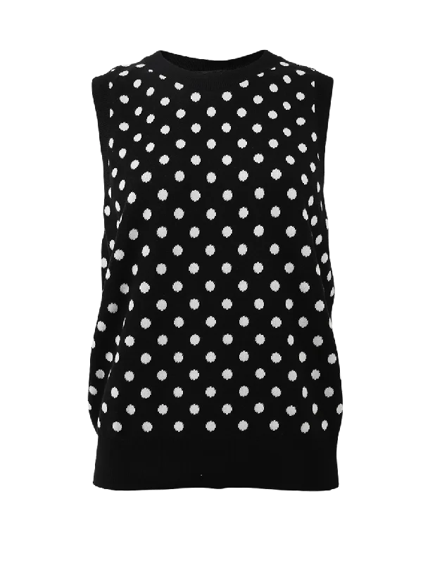 Spot And Striped Sweater Vest Laid - back Women's Vibe