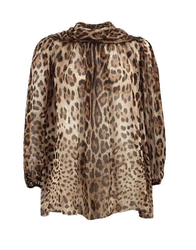Chiffon Neck Tie Blouse Earthy Women's 