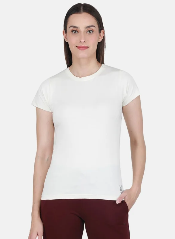 Rock-it Women Off White Solid Top Women