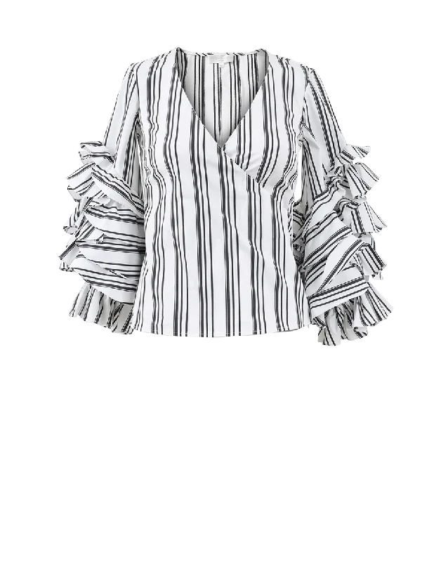 Athena Striped Wrap Blouse Earthy Women's 