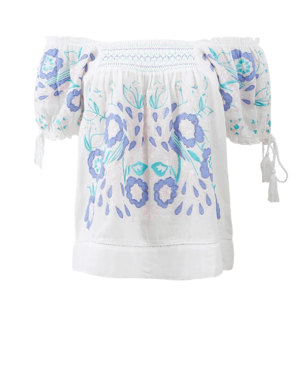 Embroidered Peasant Top