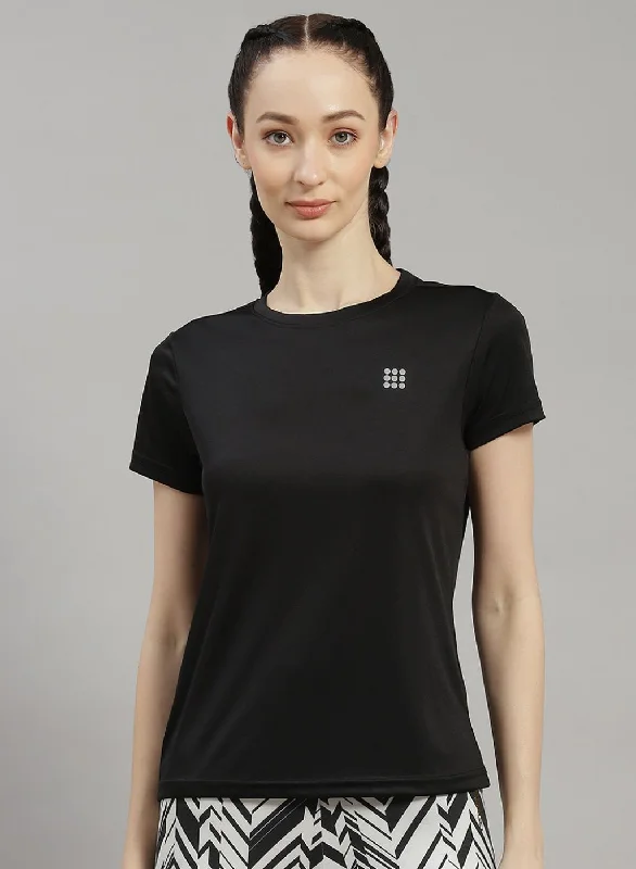 Women Black Solid Top Scandinavian