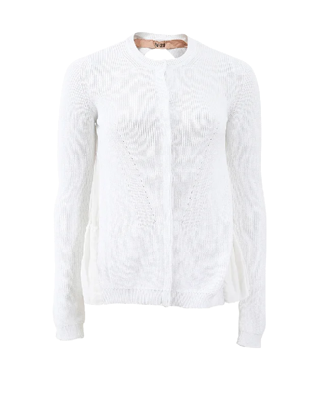 Back Pleated Cardigan Bold Women's Statement