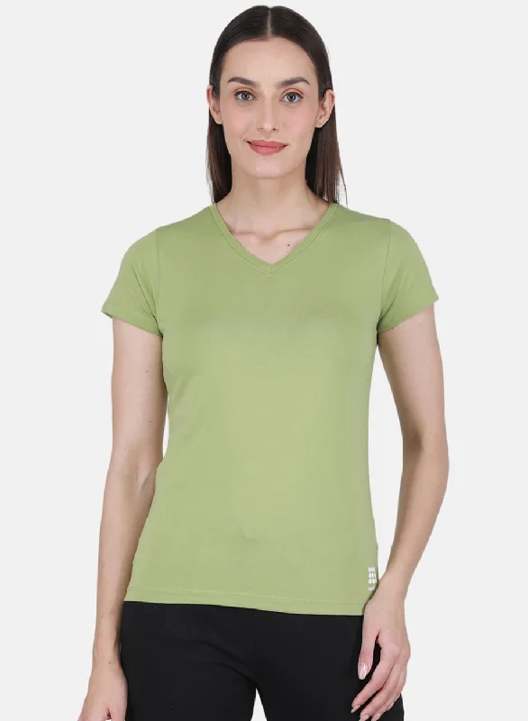 Rock-it Women Green Solid Top Sleek Women's Metallic