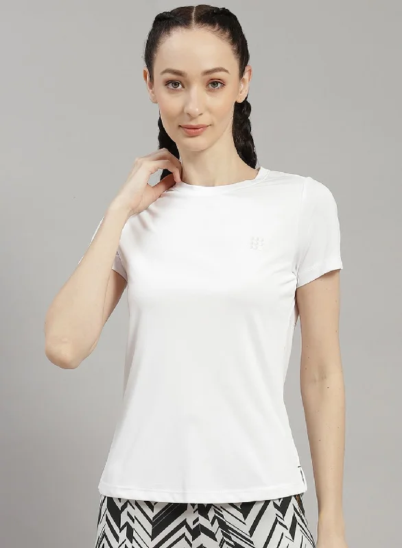 Women White Solid Top Feminine Women's Style 