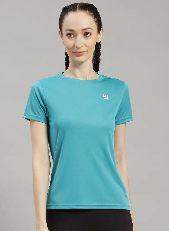 Women Blue Solid Top Country
