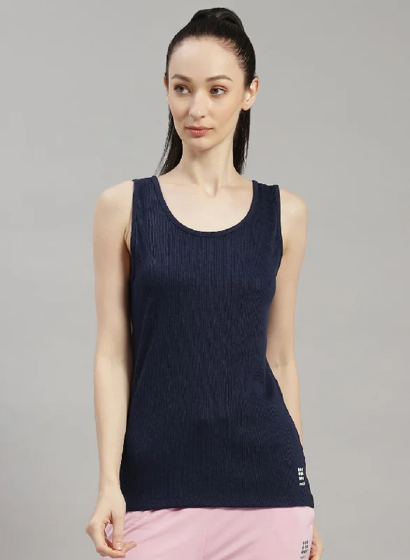 Women NAvy Blue Solid Top Bohemian Women's Free