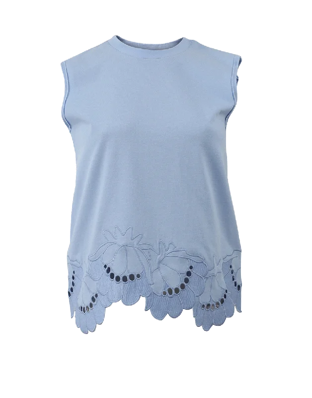 Delft Embroidered Tee Unique Women's Upcycled