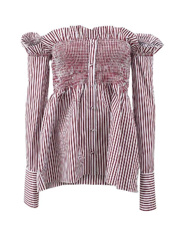 Off Shoulder Smocked Top Hip Women's Urban