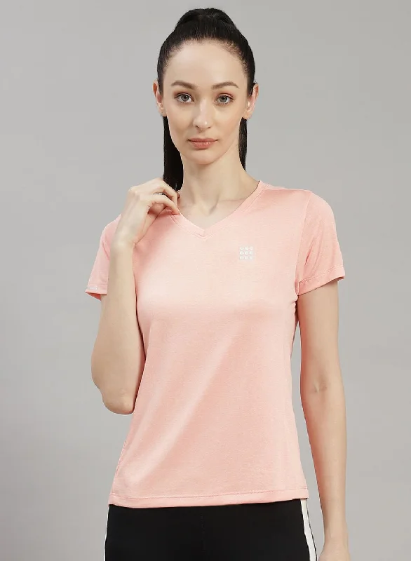 Women Peach Solid Top Tough Women's Military - inspired