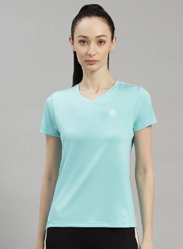 Women Blue Solid Top Modern Women's 
