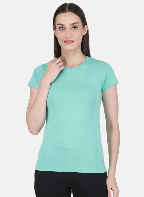 Rock-it Women Turquoise Blue Solid Top British Gentlewoman Style