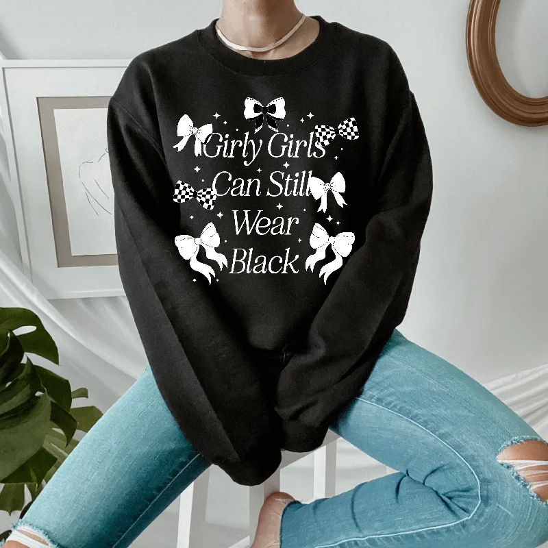 Girly Girls Can Still Wear Black Retro Sweatshirt Bohemian Women's Free