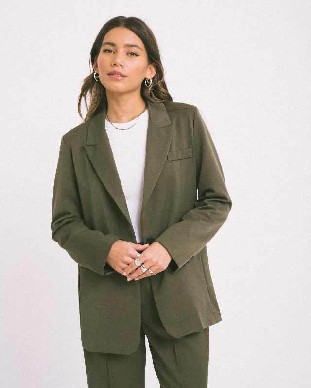 TILTIL Sanne Blazer Army Green British Gentlewoman Style