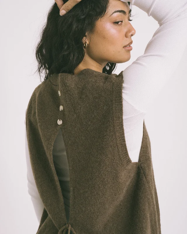 TILTIL Limi Knitted Gilet Brown One Size Dynamic Women's Moto
