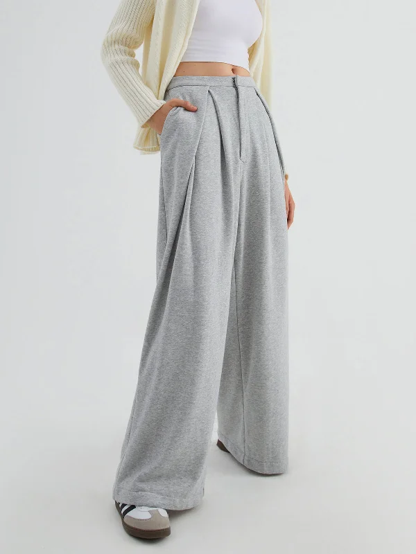 BerryBetty - Challenge Accepted Pleat Wide Leg Sweatpants Earthy Women's Hemp - based BerryBetty - Challenge Accepted Pleat Wide Leg Sweatpants Earthy Women's Hemp - based
