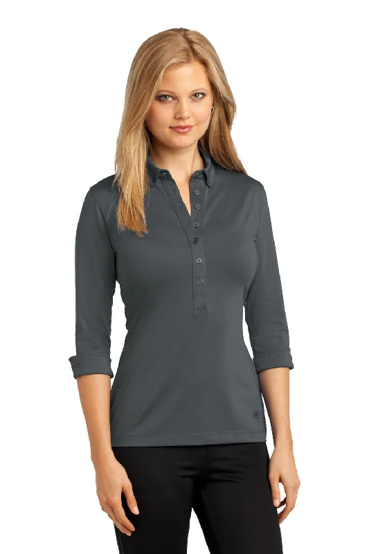 Ogio Womens Gauge Moisture Wicking 3/4 Sleeve Polo Shirt - Diesel Grey Bohemian Women's Free Ogio Womens Gauge Moisture Wicking 3/4 Sleeve Polo Shirt - Diesel Grey Bohemian Women's Free