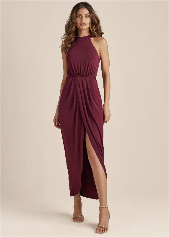 Drape Maxi Dress - Wine Athletic Women's 