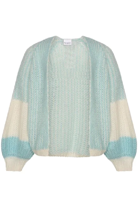 Noella - Liana Knit Cardigan - White/Light Blue