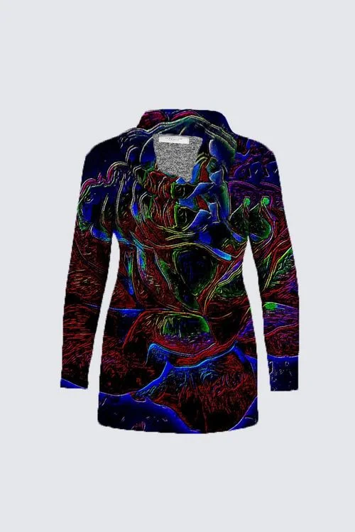 Floral Embosses: Roses 01-01 Designer Plus Size Mia Sweater Knit Tunic Sharp Women's Italian Floral Embosses: Roses 01-01 Designer Plus Size Mia Sweater Knit Tunic Sharp Women's Italian