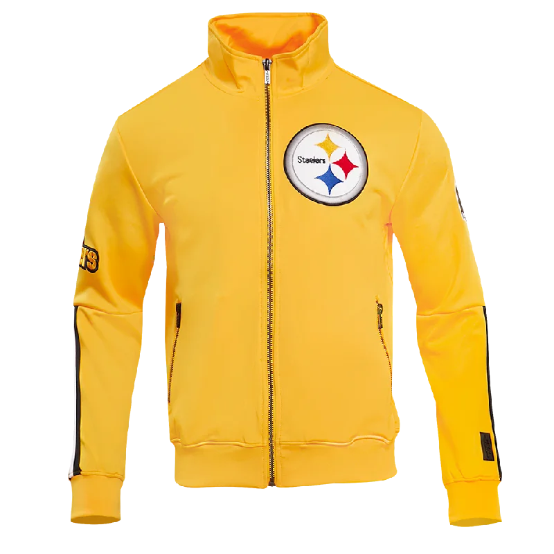 NFL PITTSBURGH STEELERS CLASSIC MEN'S DOUBLE KNIT TRACK JACKET (YELLOW/BLACK) Compression NFL PITTSBURGH STEELERS CLASSIC MEN'S DOUBLE KNIT TRACK JACKET (YELLOW/BLACK) Compression