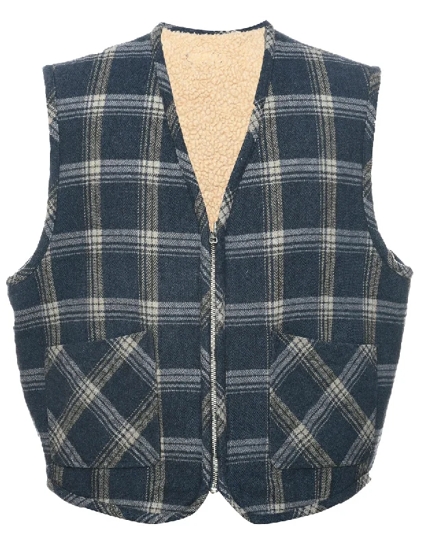 Checked Waistcoat - XL Relaxed Women's 