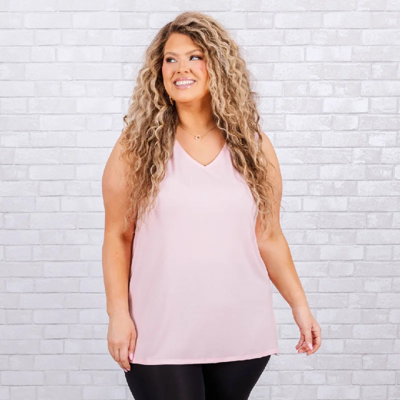 With Open Arms Tank, Dusty Pink Stylish Women's Tropical 