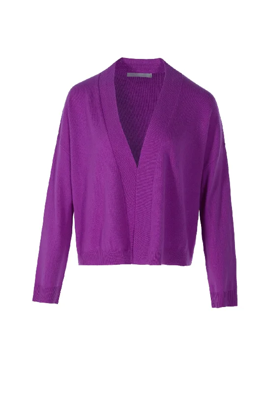 Rodney Open Cashmere Cardi - Magenta