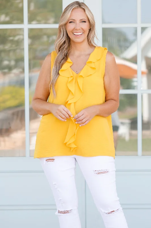 Keeping The Stars Apart Top, Yellow Bold Women's Animal Print