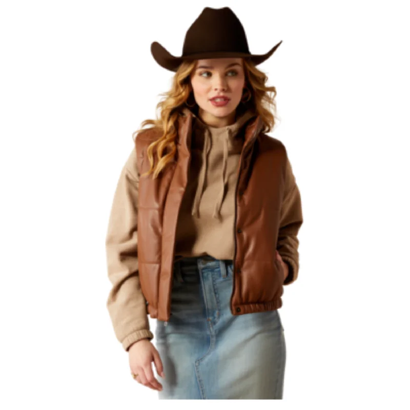 Ariat Women's Swirls Faux Leather Vest Classic Women's Tweed