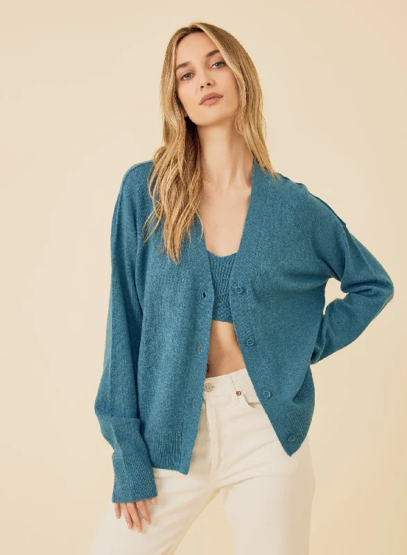 Sloane Cashmere Cardigan - Bluejay