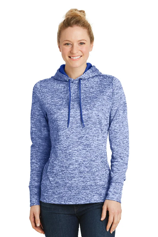 Sport-Tek Womens Electric Heather Moisture Wicking Fleece Hooded Sweatshirt Hoodie w/ Pouch Pocket - True Royal Blue Electric - Closeout Stylish Women's Neon Sport-Tek Womens Electric Heather Moisture Wicking Fleece Hooded Sweatshirt Hoodie w/ Pouch Pocket - True Royal Blue Electric - Closeout Stylish Women's Neon
