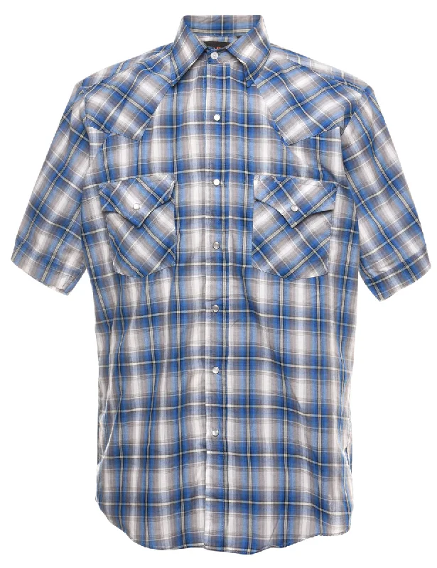 Checked Western Shirt - S Polished Women's Silk