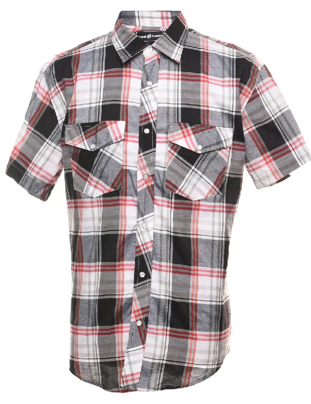 Classic Red, Black & White Checked Shirt - L Australian Beach
