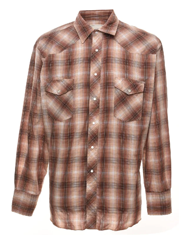 Checked Western Shirt - XL Trendy Women's Oversized