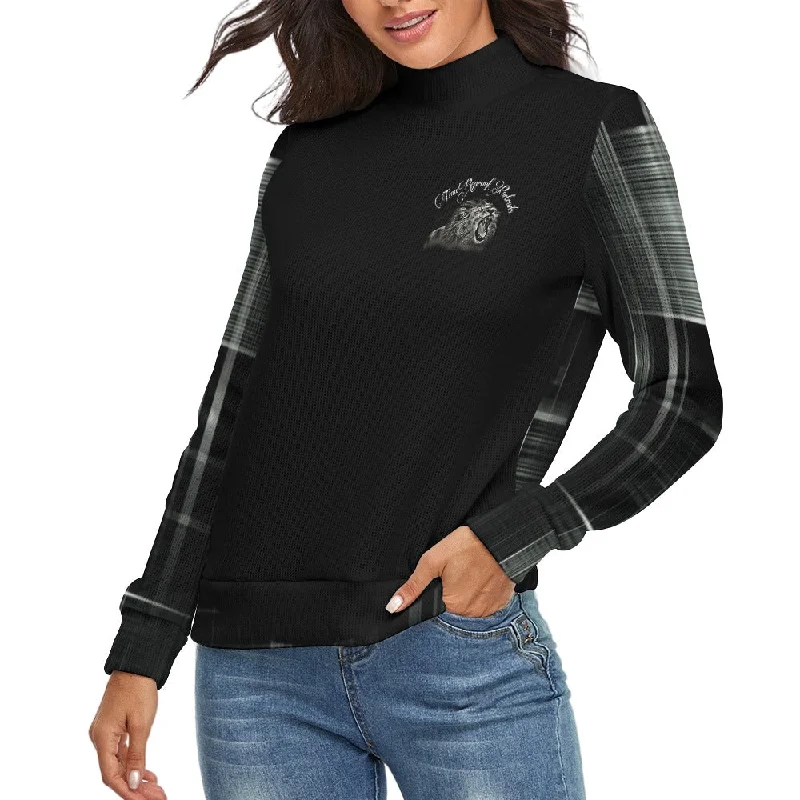TRP Matrix 03 Ladies Designer Turtleneck Sweatshirt Athletic Women's High - 
