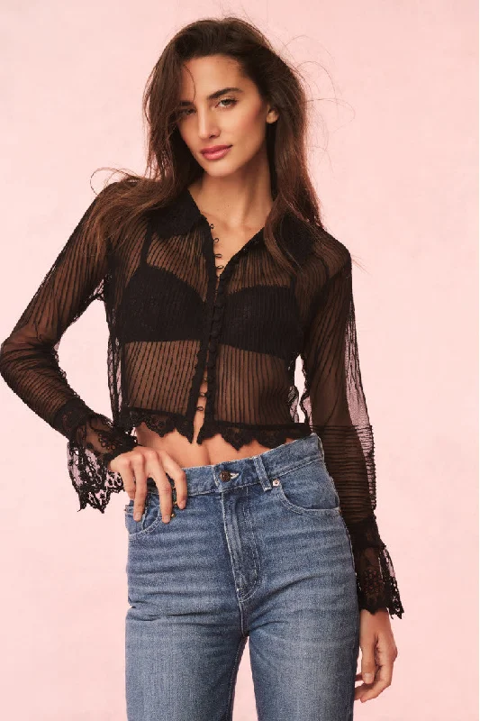 Koto Sheer Lace-Trimmed Top Youthful Women's Pop