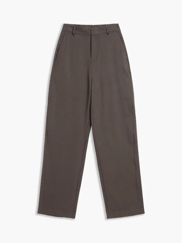 BerryBetty - Leisure Pockets Straight Leg Pants Geometric
