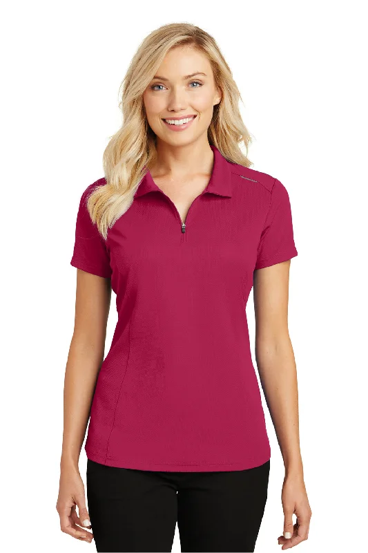 Port Authority Womens Moisture Wicking Short Sleeve Polo Shirt - Dark Fuchsia Pink - Closeout Dapper Women's Bow - adorned Port Authority Womens Moisture Wicking Short Sleeve Polo Shirt - Dark Fuchsia Pink - Closeout Dapper Women's Bow - adorned