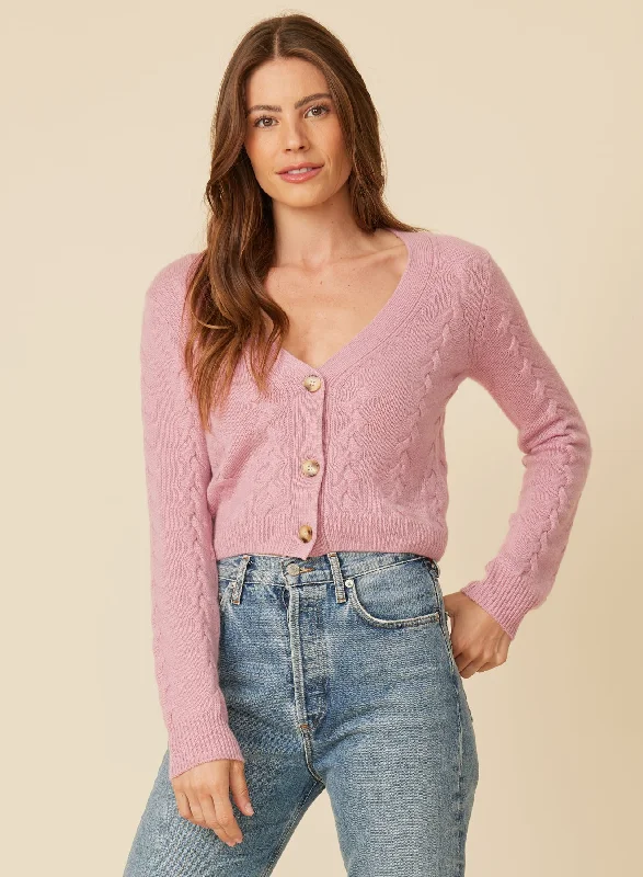 James Cashmere Cardigan - Dusty Rose