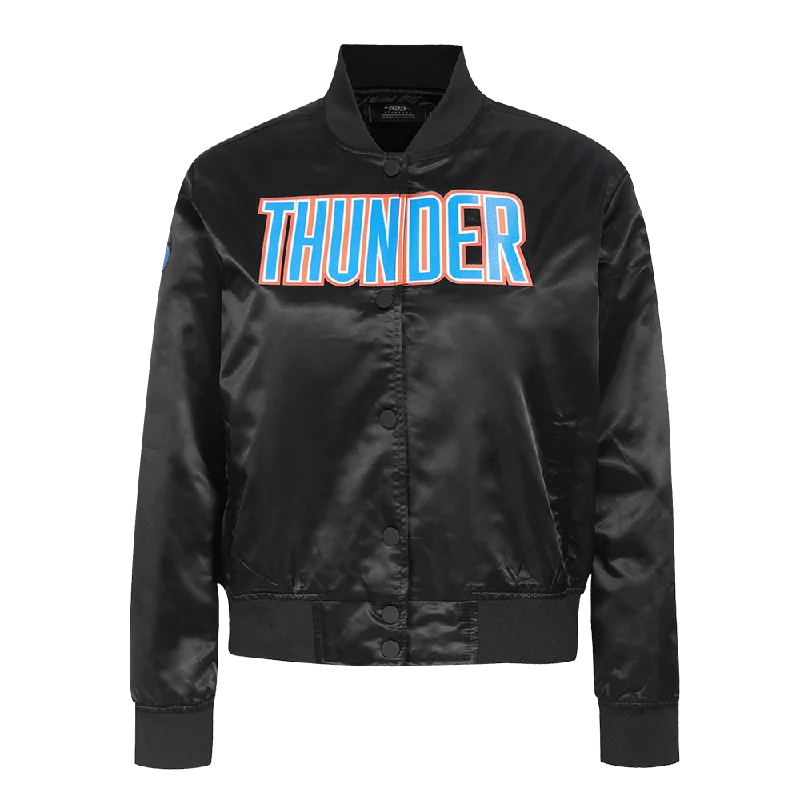NBA OKLAHOMA CITY THUNDER CLASSIC WOMEN'S SATIN JACKET (BLACK) Bohemian Women's Free NBA OKLAHOMA CITY THUNDER CLASSIC WOMEN'S SATIN JACKET (BLACK) Bohemian Women's Free
