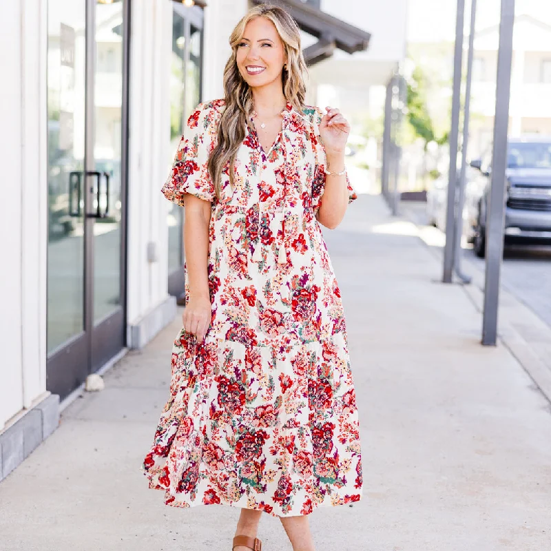 Always Grateful Midi Dress, Cream Traditional Women's Wool