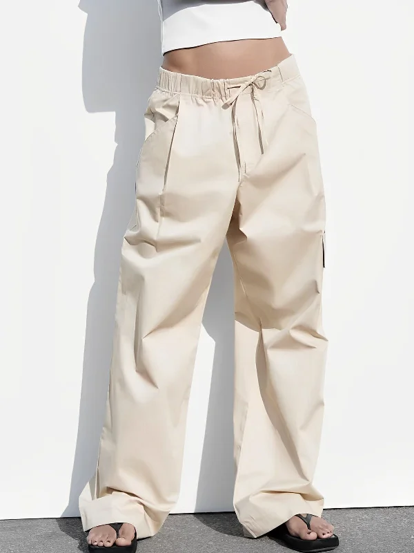 BerryBetty - Drawstring Cargo Parachute Pants