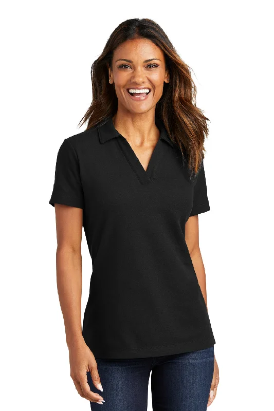 Port Authority Womens C-FREE Pique Short Sleeve Polo Shirt - Black Vintage Women's 1970S 
