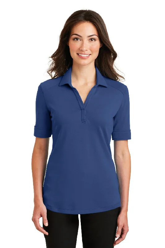 Port Authority Womens Silk Touch Performance Moisture Wicking Short Sleeve Polo Shirt - Royal Blue - Closeout Business Port Authority Womens Silk Touch Performance Moisture Wicking Short Sleeve Polo Shirt - Royal Blue - Closeout Business