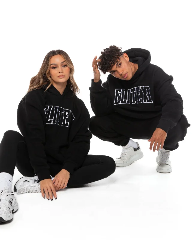 Collegiate Hoodie - Black Sporty Women's Athleisure 