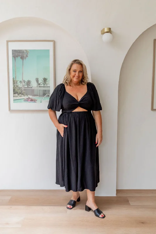 Tina Dress in Black Edgy Women's Punk
