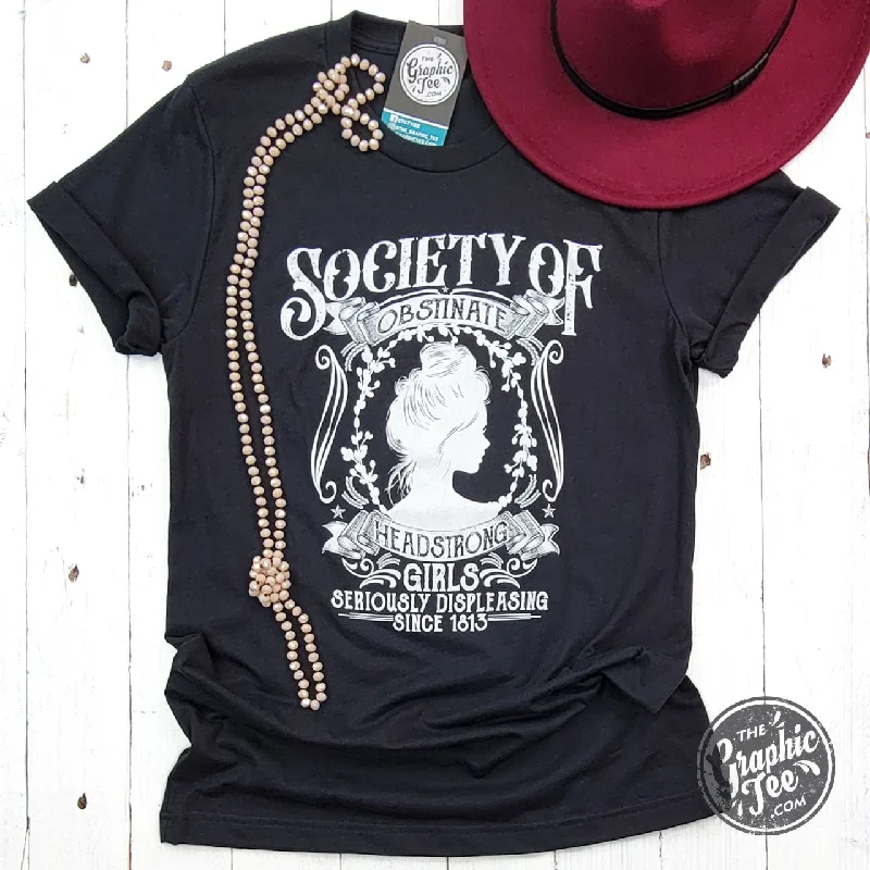 Society of Obstinate Headstrong Girls Short Sleeve Crew Neck Tee Dynamic Women's Moto